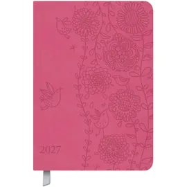Korsch Verlag Timer Soft Touch pink 2027: Terminplaner in Lederoptik. Terminkalender mit Wochenübersicht und Lesezeichenband. Taschenkalender im Format: 11 x 16 cm