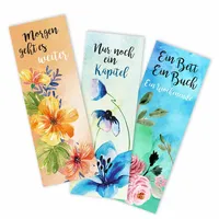 12er Set Lesezeichen Aquarell Blumen style I 5,2 x 14,8 cm I 3 Motive aus Papier I Muttertag I für Frauen, Kinder und Jugendliche I bunt-es Design I dv_773