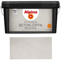 Alpina Farbrezepte Beton-Optik Industrial, Struktur-Farbe für cooles Beton-Design, Hellgrau