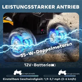 Homcom Elektro Quad für Kinder 12V gelb (1-tlg)