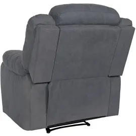 Mendler Fernsehsessel HWC-J57, XXL Relaxsessel TV-Liegesessel Nosagfederung Wildleder-Optik Stoff/Textil bis 200kg - graublau