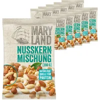 Maryland Nusskernmischung 10 x 200g Beutel - Nuss Mischung aus Mandeln blanchiert, Cashewkernen, Römerhaselnusskernen, Walnusskernen - Natürlich reich an Protein (10 x 200g Beutel)