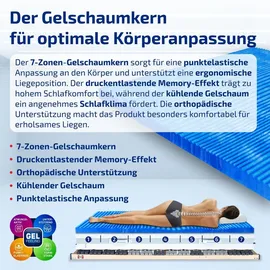 Matratzen Perfekt Gel-Topper 90 x 200 cm Weiß