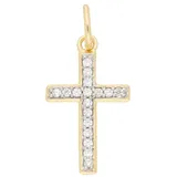 Adelia ́s Kettenanhänger Kreuzanhänger 333 Gold (8K) mit Zirkonia, Goldanhänger Kreuz silberfarben
