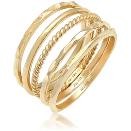 Elli Ring 925 Sterling Silber Geo, Ring Set in gold, | Gr.: 60