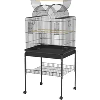 PawHut Vogelkäfig Wellensittichkäfig 63 x 53 x 144 cm Schwarz
