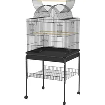 PawHut Vogelkäfig Wellensittichkäfig 63 x 53 x 144 cm Schwarz