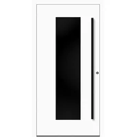 Aluminium Haustür RC2 "BENJA" 90 mm BLACKLINE Weiß RAL 9016 beidseitig innen öffnend DIN rechts