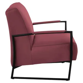 K+W Komfort & Wohnen Cocktailsessel 62 x 77 x 83 cm rot mit bezogenen Armlehnen