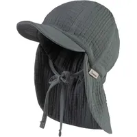 Sterntaler Schirmmütze mit Nackenschutz Musselin mattgrün, 47 cm