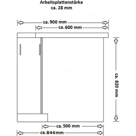 Küchen-Preisbombe Winkelküche L-Form 210 x 330 cm Hochglanz Grau