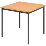 bümö Kantinentisch, Buche, Schwarz, Holzwerkstoff, Nachbildung, Quadratisch, 80x72x80 cm, FSC Mix, Arbeitszimmer, Schreibtische, Bürotische