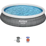 BESTWAY Fast Set Pool 457 x 84 cm inkl. Filterpumpe Rattanoptik