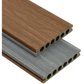 vidaXL WPC Terrassendielen mit Zubehör 10 m2 4 m braun/grau
