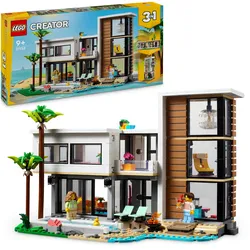 LEGO Creator Modernes Haus, 3-in-1-Set, Stadthaus oder Waldhütte 31153