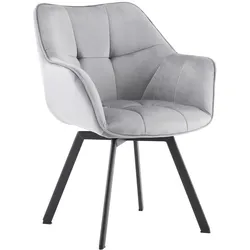 CLP Esszimmerstuhl Jordi aus Samt   Drehbarer Sessel für Wohn- und Essbereiche   Ergonomisches Design belastbar bis 150 kg