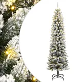 vidaXL Schlanker Weihnachtsbaum mit Schnee 150 cm