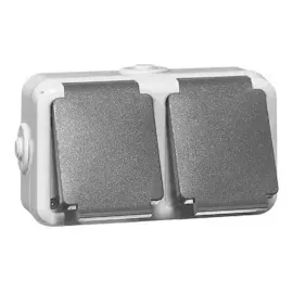 Peha Schuko-Steckdose 2-fach Grau 1 St.