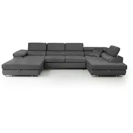 sofiland Ecksofa U-Form Grau 2-Sitzer