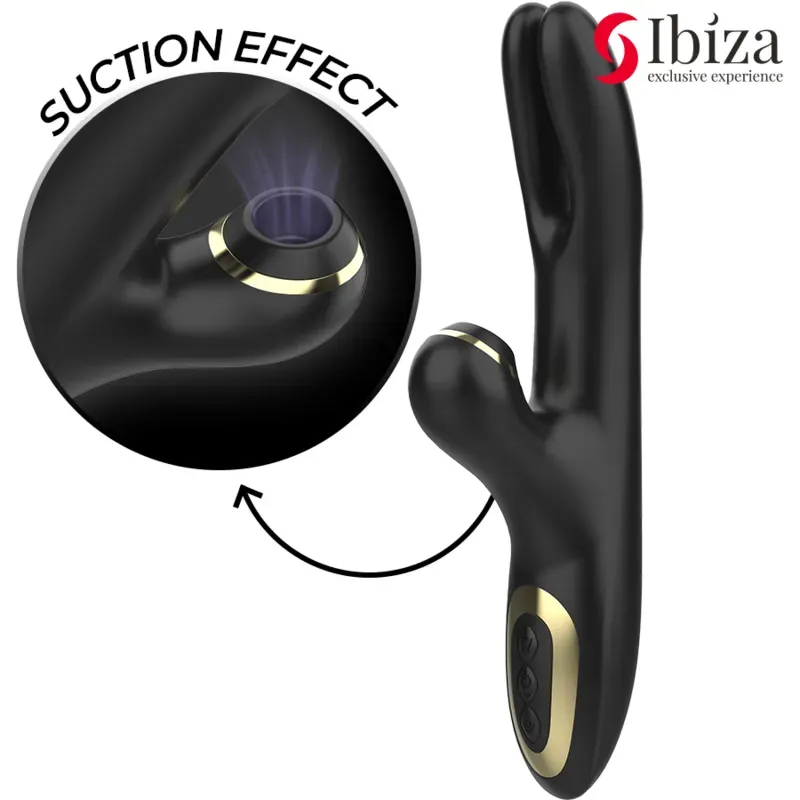 IBIZA - Doppelvibrator mit Klemme Schwarz