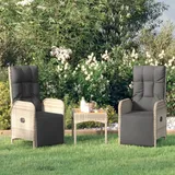 Teenpull – Garten-relaxsessel Mit Kissen 2 Stk. Poly Rattan Grau