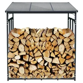SCHMIDT security tools Kaminholzregal Aluminium 143 x 70 x 145 cm grau