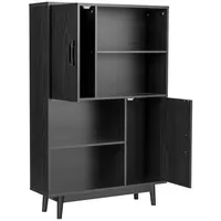 Costway Bücherschrank mit 2 Türen und 4 offene Regale,