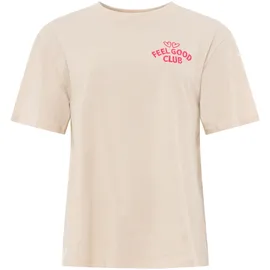 Zwillingsherz T-Shirt Feel Good Club Beige M