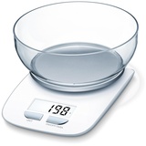 Beurer KS25ex Elektronische Küchenwaage bis 3 kg Genauigkeit 1 g (Silber, Weiß)
