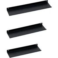 berlinlodge Wandregal 3er Set 40 x 2,5 x 10 cm Schwarz