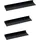 berlinlodge Wandregal 3er Set 40 x 2,5 x 10 cm Schwarz