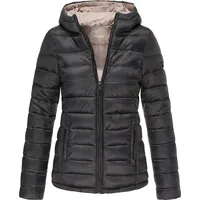 Marikoo Damen modische Steppjacke Übergangsjacke mit großer Kapuze Lucy