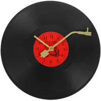 Cabilock Vinyl Schallplatten Wanduhr Kreative Retro Uhr Mit Goldfarbenen Zeigern Für Wohnzimmer Büro Und Stilvolle Wanddekoration