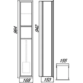 EMCO Asis 150 WC-Modul 964 x 168 cm Chrom/Optiwhite