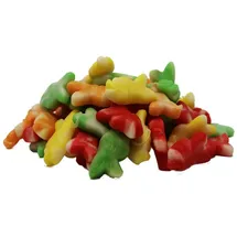 fruchtgummi-klassiker Fruchtgummi Fische bunt in den Farben grün orange gelb und rot 300g
