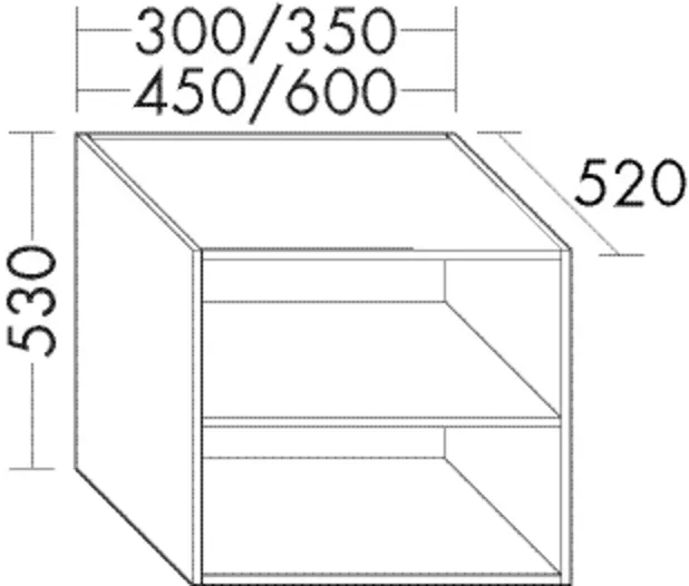 Burgbad Regal Sys30 PG2 Echo 520x300x520 Basaltgrau Matt, WVIH030F2236 WVIH030F2236