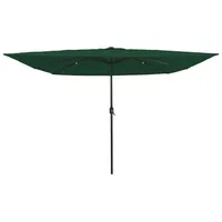 VidaXL Quadrat Gartenparasole mit LED-Lichtern 295x245 cm Grün