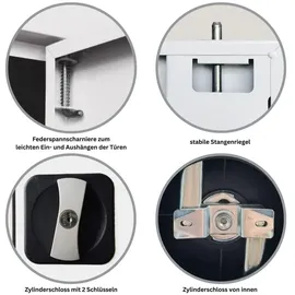 Proregal BEE Aktenschrank 195x92x42 cm Weiß