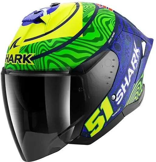 Shark Skwal Jet Cup Replica Granado Jethelm - Matt Blue / Green / Yellow - XL