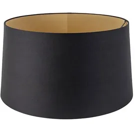 QAZQA Baumwolllampenschirm schwarz 40/45/25 mit Goldener Innenseite