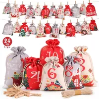 Luxuskollektion Adventskalender zum Befüllen 2024, DIY 24er Stoffbeutel Set,