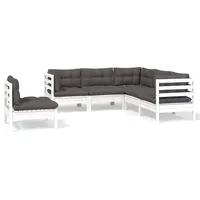 vidaXL Garten-Lounge-Set 5-tlg. weiß Kiefernholz