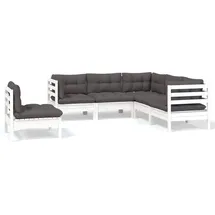 vidaXL Garten-Lounge-Set 5-tlg. weiß Kiefernholz