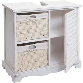 Mendler Waschbeckenunterschrank 60 x 65 x 31 cm Weiß