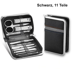 TPFBeauty Maniküre- & Pediküre-Set 11-teilig aus Kunstleder - Braun