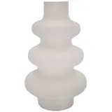 Intirilife Keramik Vase in Creme Weiß - 13 x 21.8 cm - Spiralvase Dekovase ideal für Blumen Pampasgras und Trockenblumen