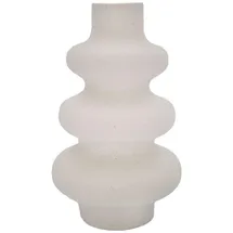 Intirilife Keramik Vase in Creme Weiß - 13 x 21.8 cm - Spiralvase Dekovase ideal für Blumen Pampasgras und Trockenblumen