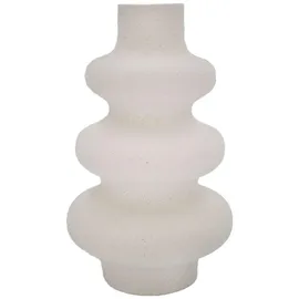 Intirilife Keramik Vase in Creme Weiß - 13 x 21.8 cm - Spiralvase Dekovase ideal für Blumen Pampasgras und Trockenblumen