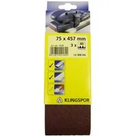 KLINGSPOR Kurzband SB 75 x 533 mm Schleifband 3 Stück