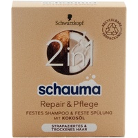 Schauma festes Shampoo und Spülung REPAIR & PFLEGE 1 x 60g mit Kokosöl